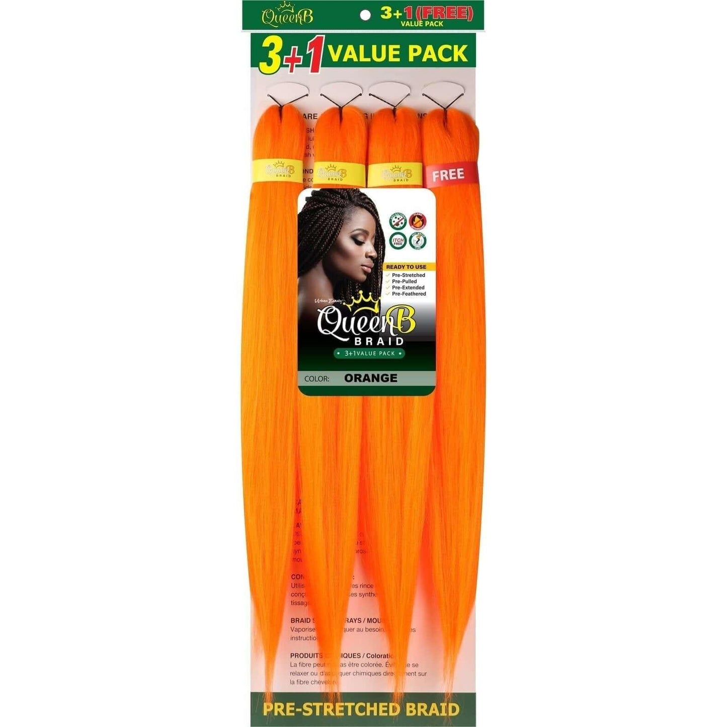 Queen B Pre-Stretched Braiding Hair Value Pack