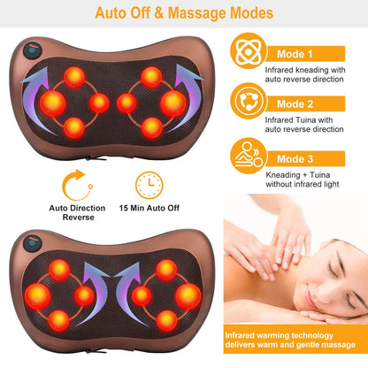 Back Neck Massage Pillow Thermotherapy