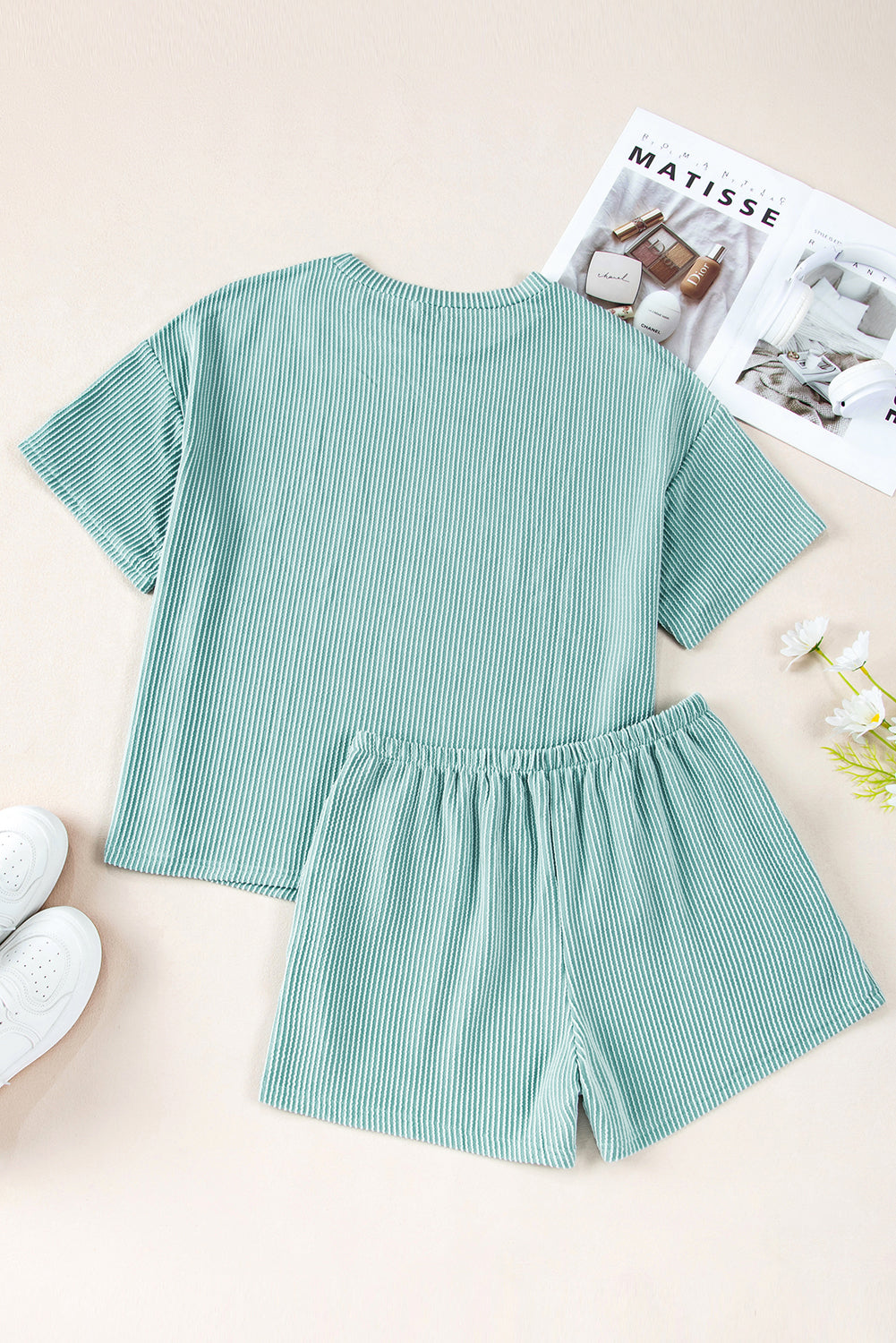 Iceland Knit Loose Fit Tee and Shorts Set