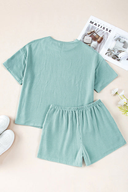 Iceland Knit Loose Fit Tee and Shorts Set