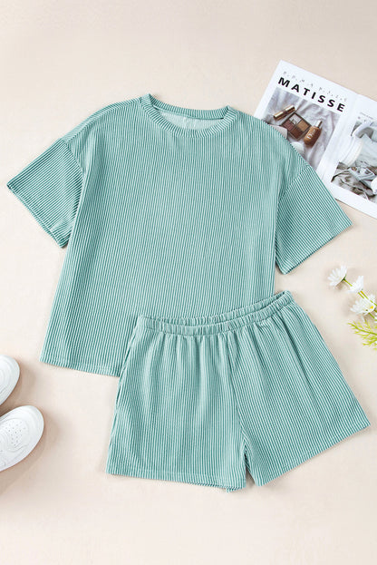 Iceland Knit Loose Fit Tee and Shorts Set