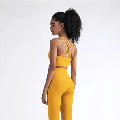 New High Quality Fabric Nylon Breathable Women Yoga Tops Bra Solid Color And Sports Wear Outdoor Exercise Clothes For Ladies