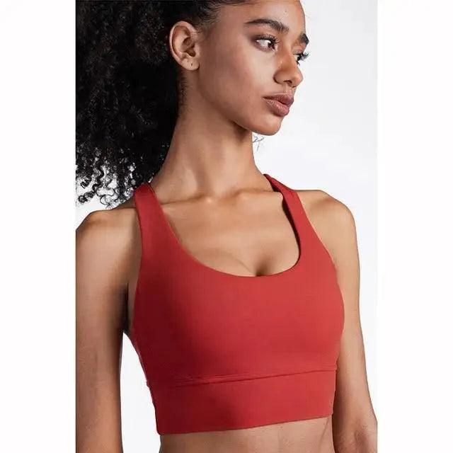 New High Quality Fabric Nylon Breathable Women Yoga Tops Bra Solid Color And Sports Wear Outdoor Exercise Clothes For Ladies