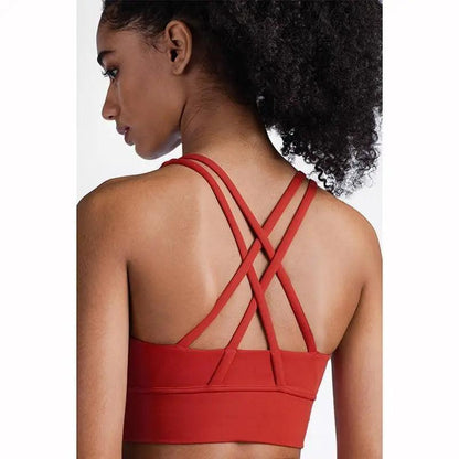 New High Quality Fabric Nylon Breathable Women Yoga Tops Bra Solid Color And Sports Wear Outdoor Exercise Clothes For Ladies