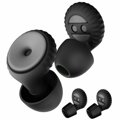 BNU Ear Plugs Noise Cancelling 25-35dB Reusable 2 Pairs S/M/L Black