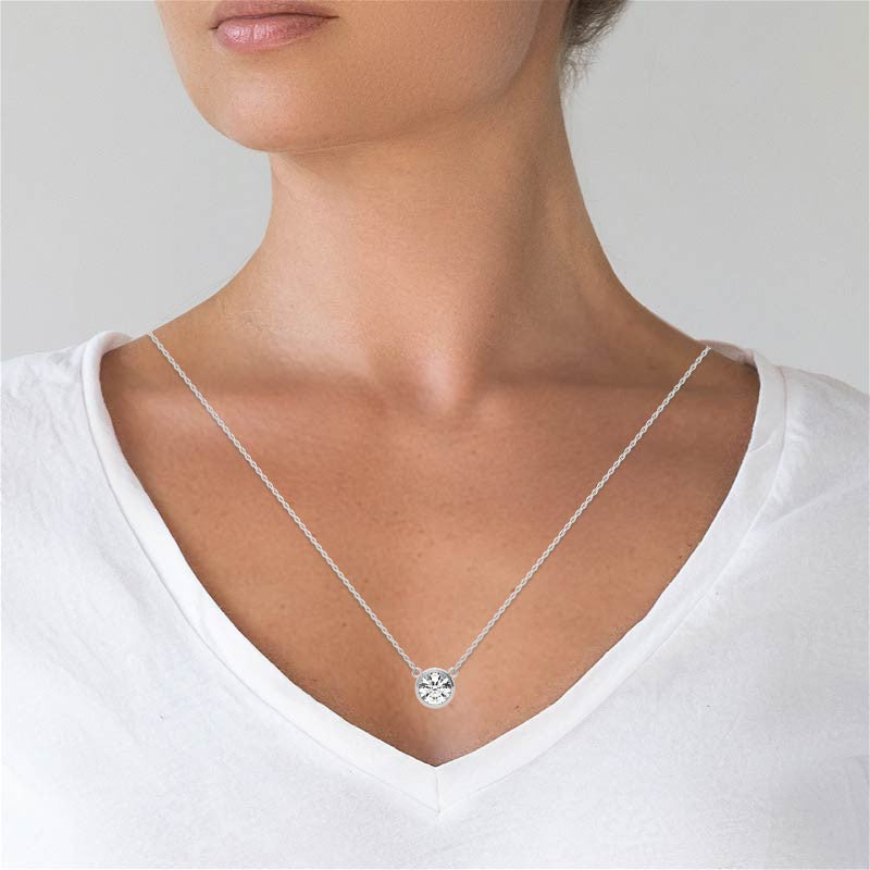 Lab Grown Diamond Bezel Pendant