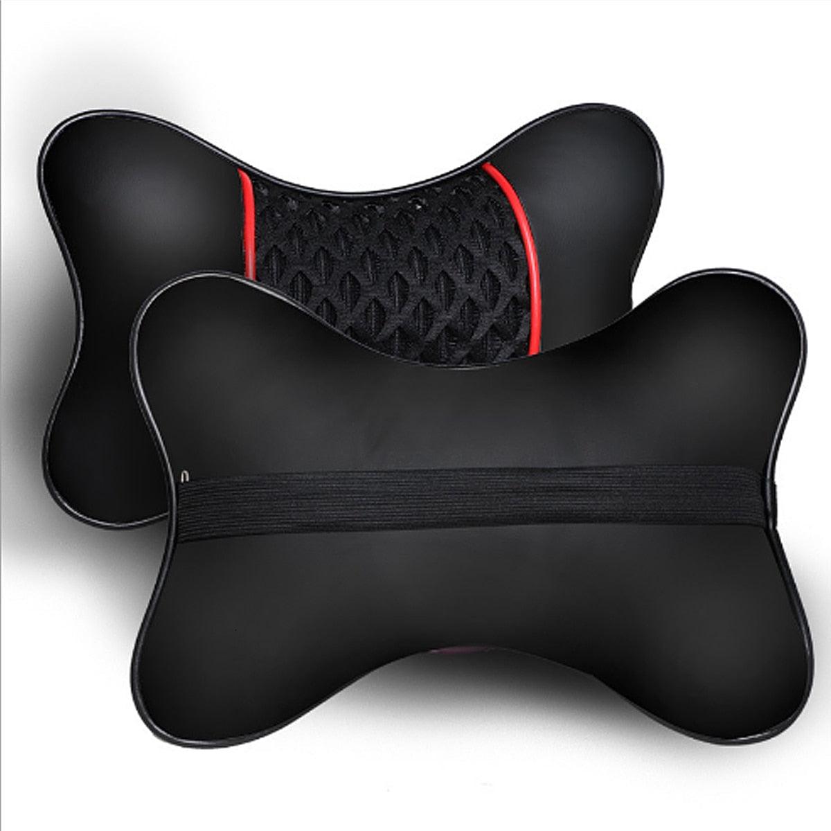 Leather Knitted Car Pillows Headrest
