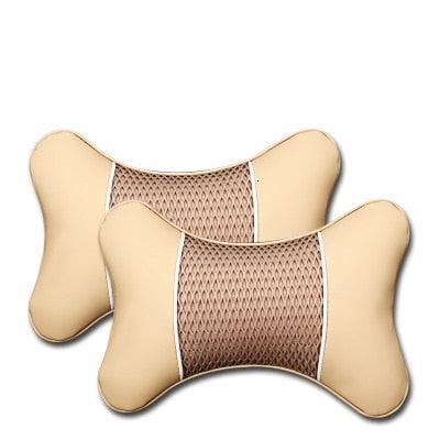 Leather Knitted Car Pillows Headrest