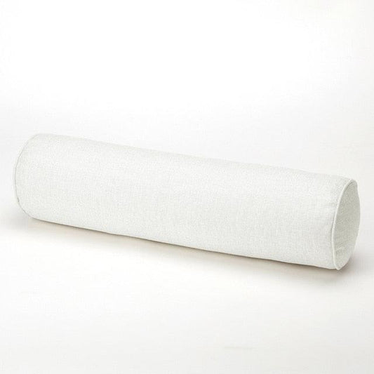 Solid Long Round Maternity Pillow Cotton linen Neck Headrest Body pillow Bed Chair Car Seat Backrest Sleeping Pillow Round Cervical Roll Cylinder Bolster Pillow with Removable Washable Cover, Ergonomically Designed  for Head Neck Spine