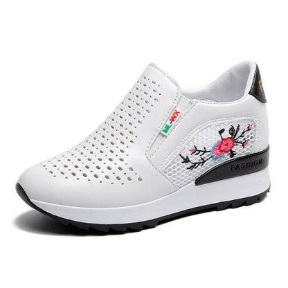 Women Comfortable Casual Shoes Summer Slip On Mixed Colors Increasing Height Sneakers Fashion High Top Hidden Heel Shoes Casual Platform Ankle Boots